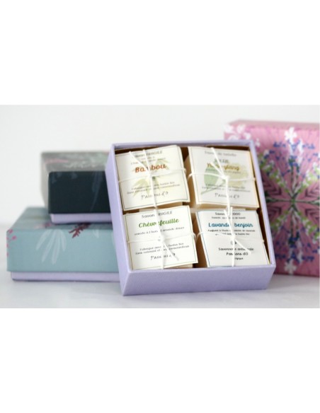 handcrafted soaps presented in a box handcrafted soaps presented in a box
