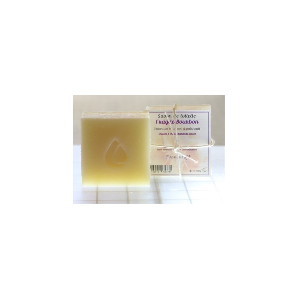 artisanal soap with rose geranium essential oil