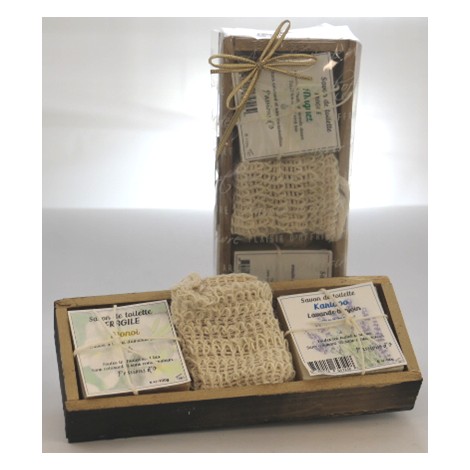 Coffret bois 2 savons artisanaux