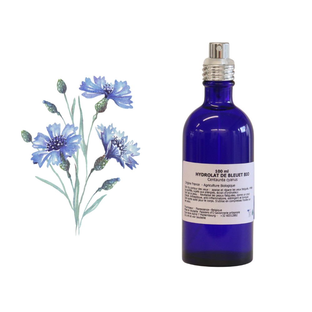 Eau florale de bleuet bio.