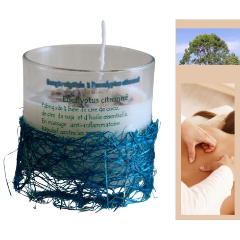 Vegetable oil and lemon eucalyptus candle, 100 g