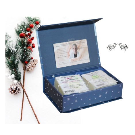 A music box containing handmade soaps