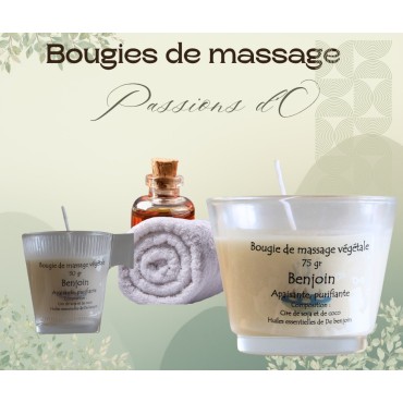 Bougie de massage au benjoin de Passions d'O