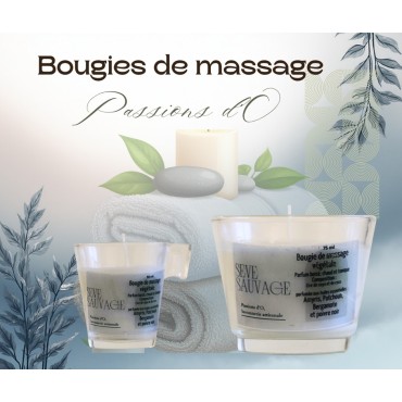 Bougie de massage Passions d'o parfumé aux huiles seentielles d''amyris, bergamote et poivre noir