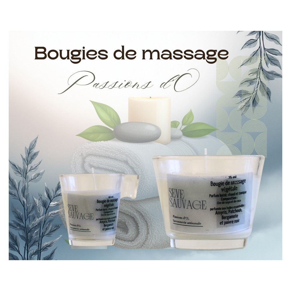 Bougie de massage Passions d'o parfumé aux huiles seentielles d''amyris, bergamote et poivre noir Bougie de massage Passions d'o parfumé aux huiles seentielles d''amyris, bergamote et poivre noir