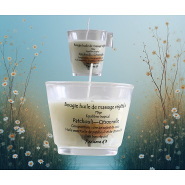 Patchouli and lemongrass massage candle