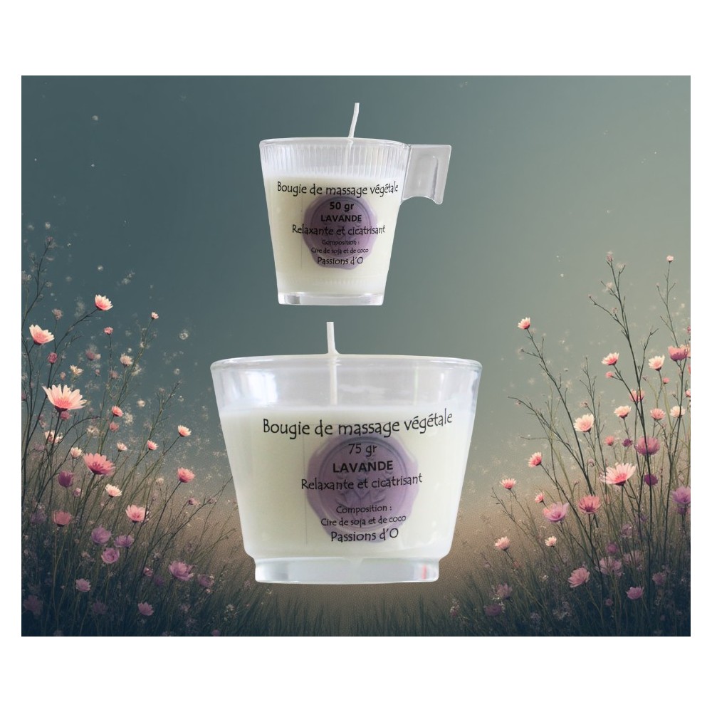 Bougie de Massage à la Lavande | Cire Naturelle Végétale | Relaxation et Bien-Être