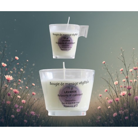 Bougie de Massage à la Lavande | Cire Naturelle Végétale | Relaxation et Bien-Être
