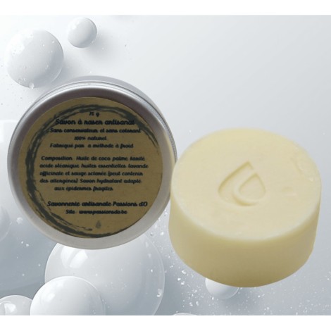 Savon à raser artisanal enrichi  à l'huile d'olive bio, sans colorant et sans conservateur pour toutes les peaux sensibles