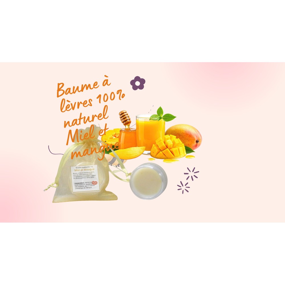 Baume à lèvres  naturel Miel et Mangue