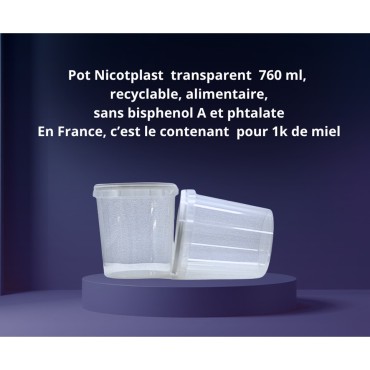 Pot transparent alimentaire