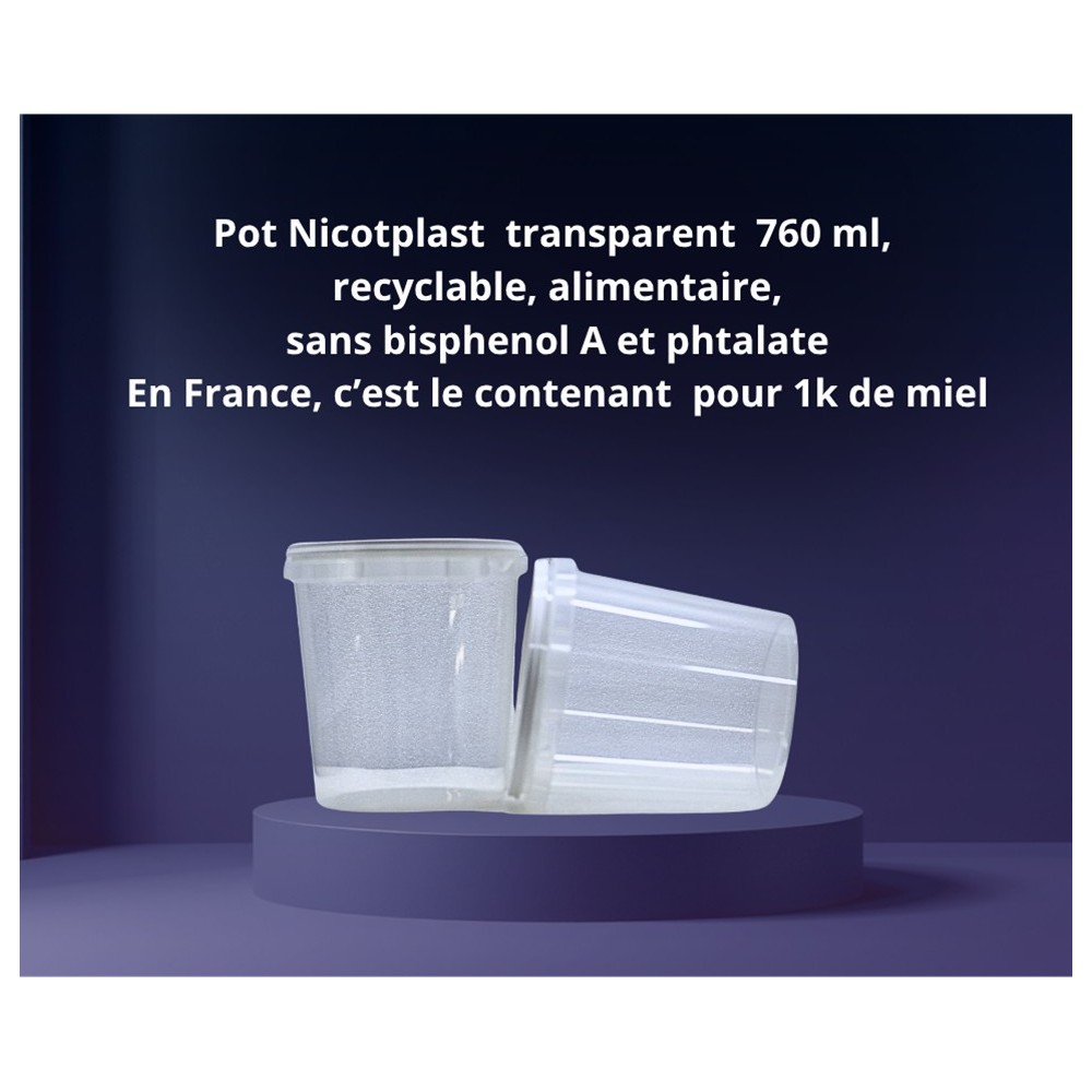 Pote transparente alimentar